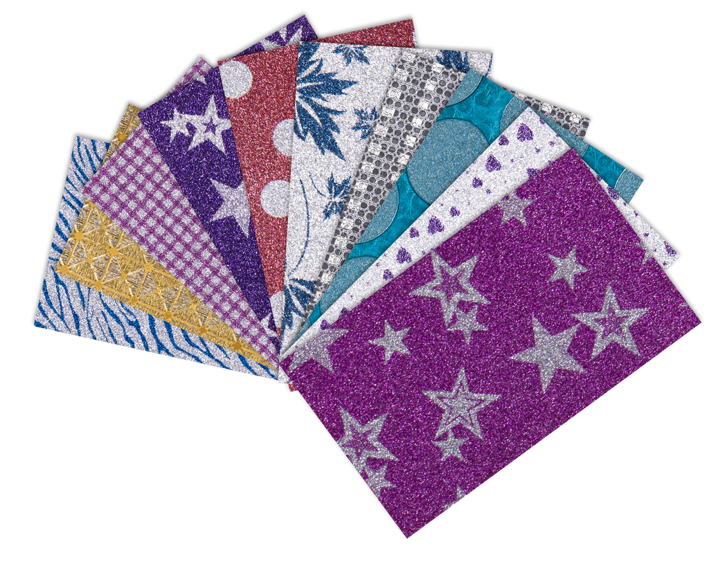 Cartulina Escarchada Glitter Decorada