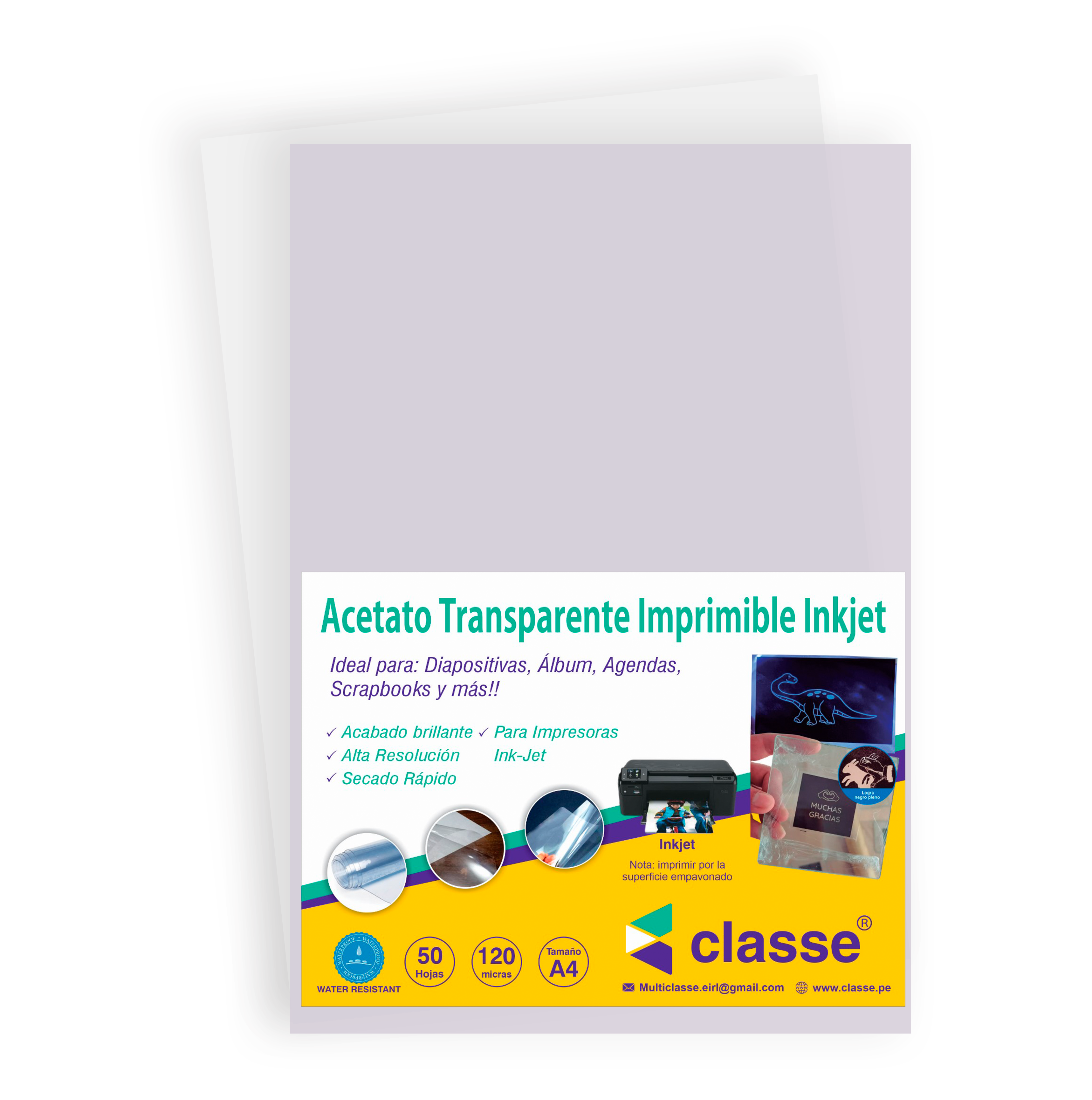 Acetato Imprimible Transparente Inkjet