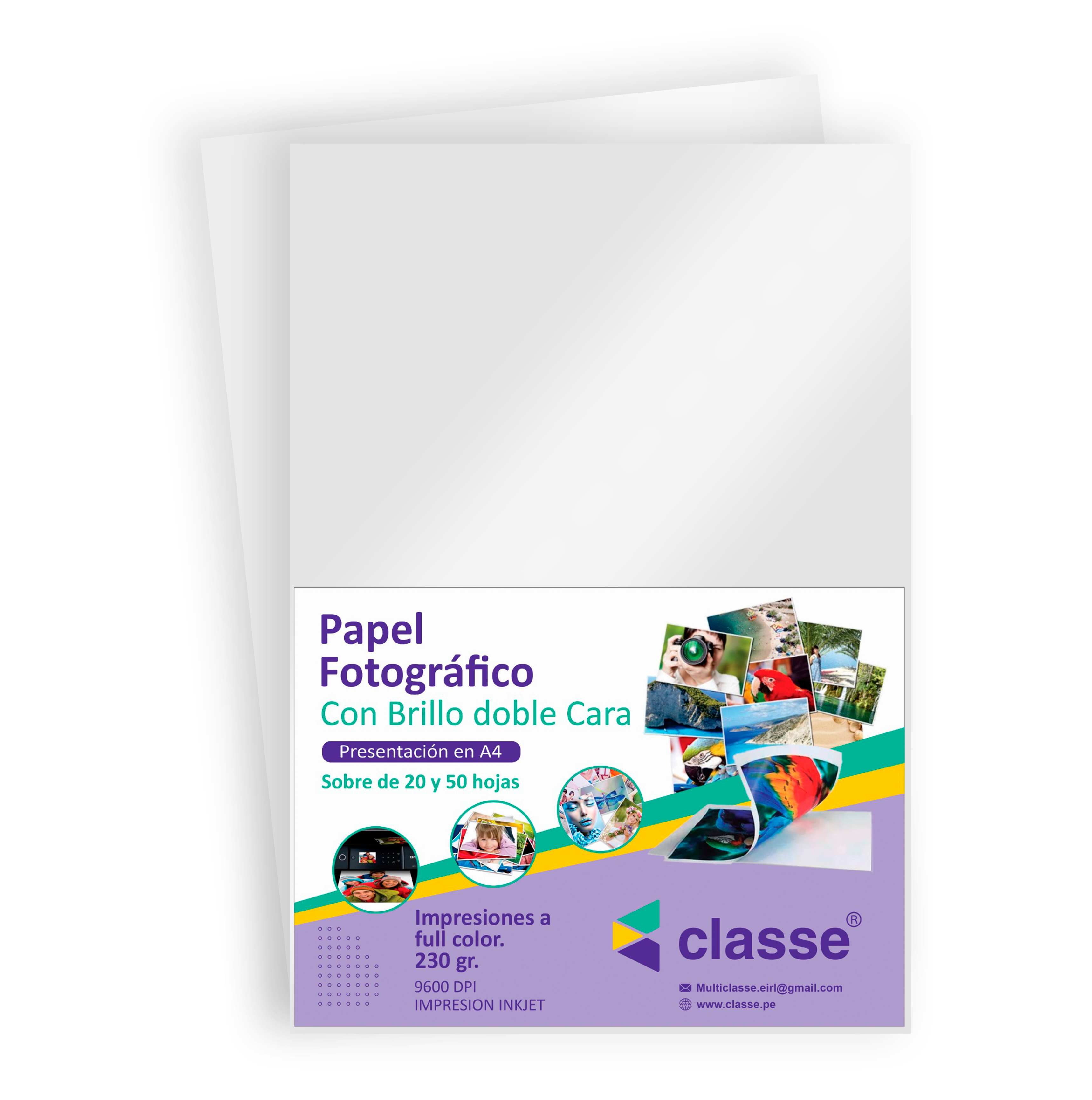 Papel Fotográfico Brillo Doble Cara A4