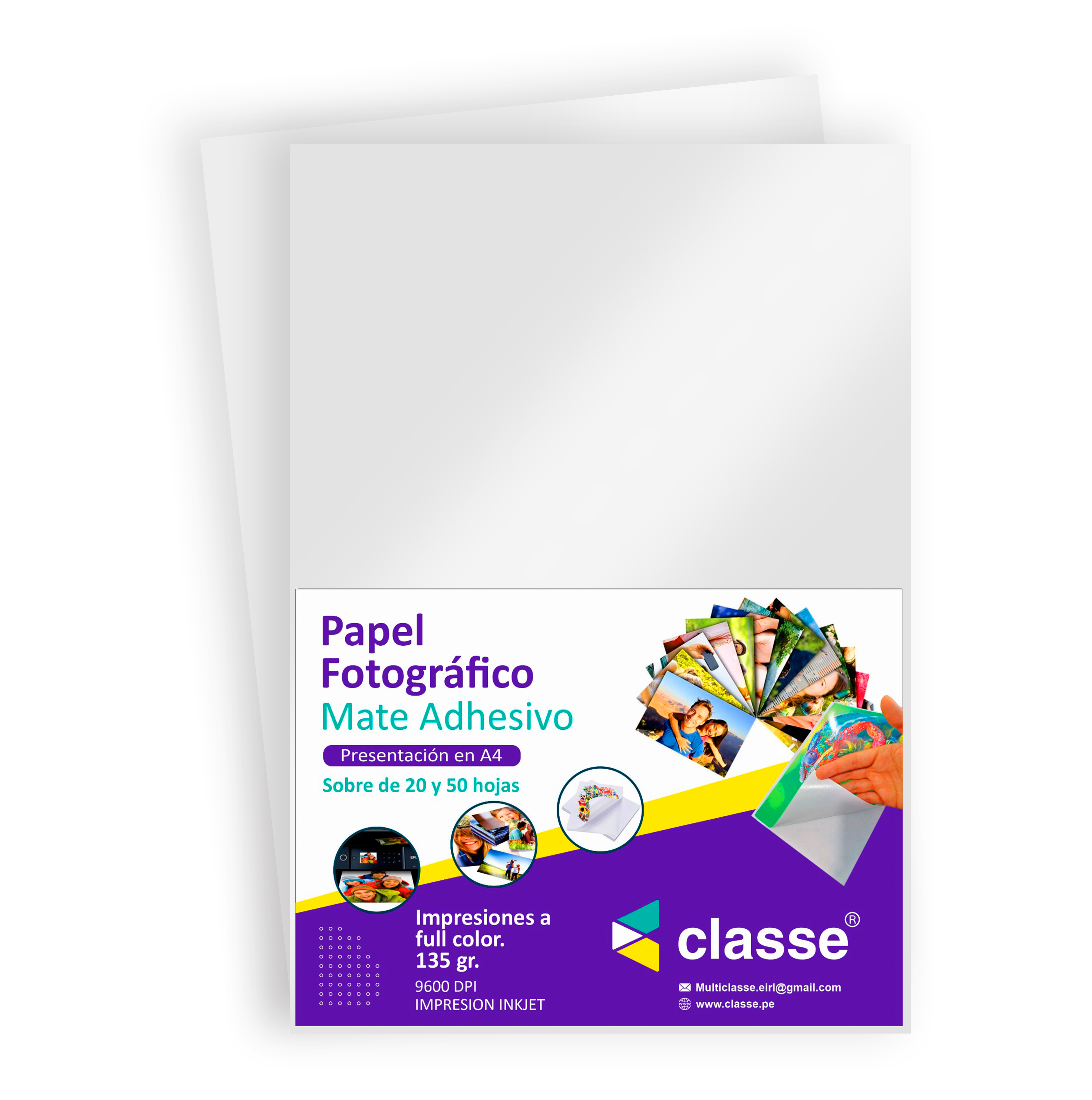 Papel Fotográfico Mate Adhesivo A4