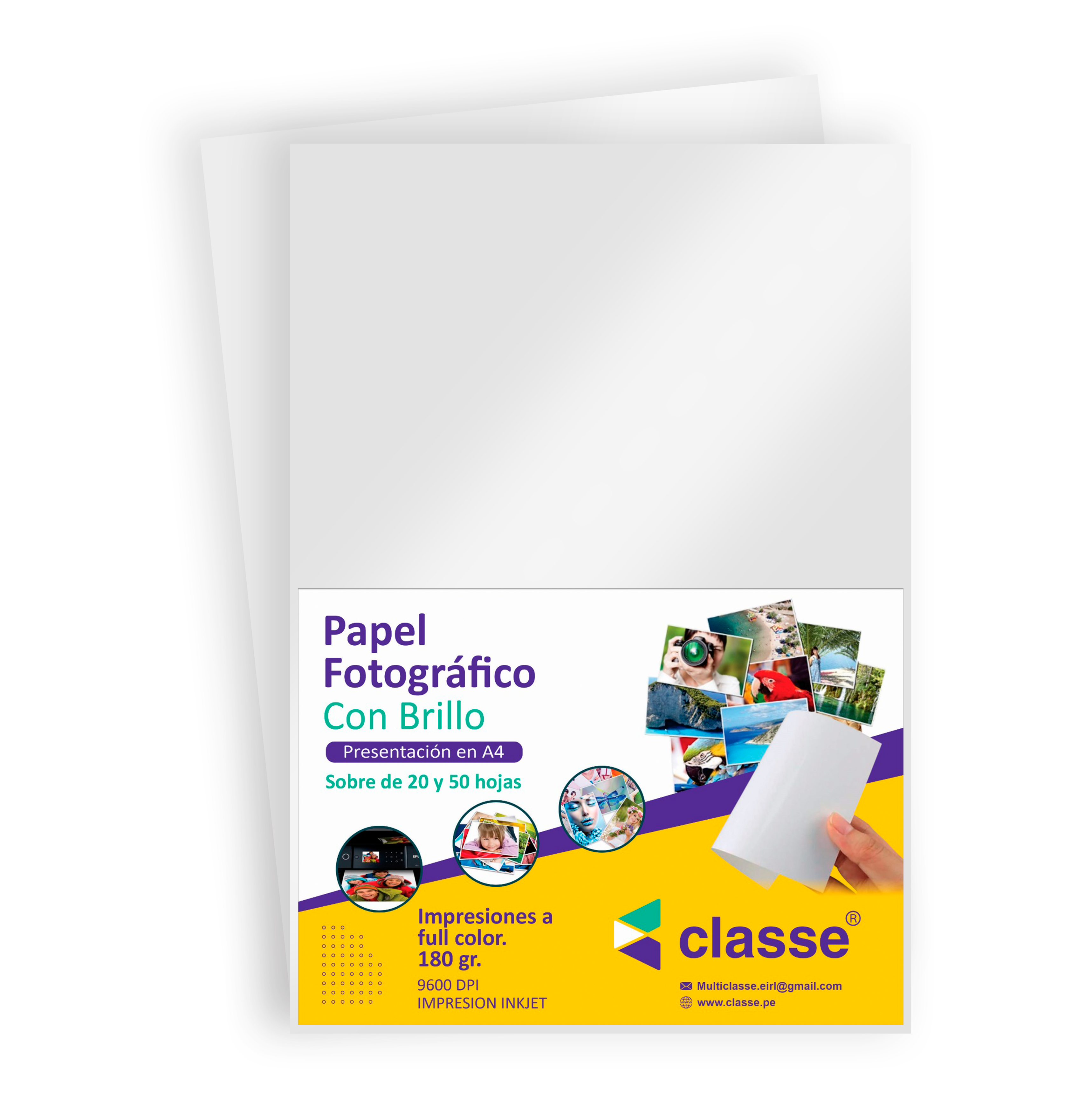 Papel Fotográfico Brillo Premium A4 - 180gr