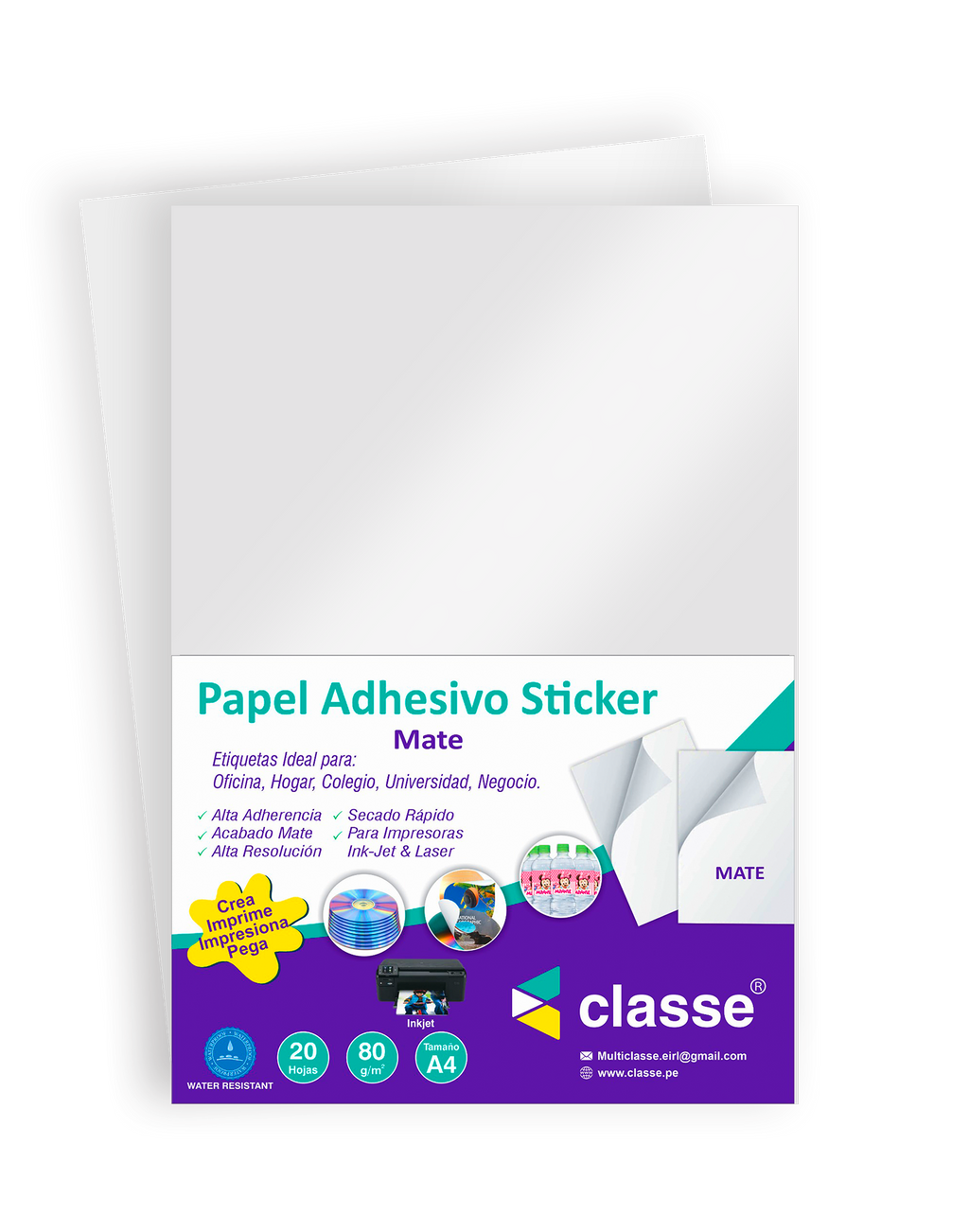 Papel Fotográfico Mate Adhesivo A4 - 135gr