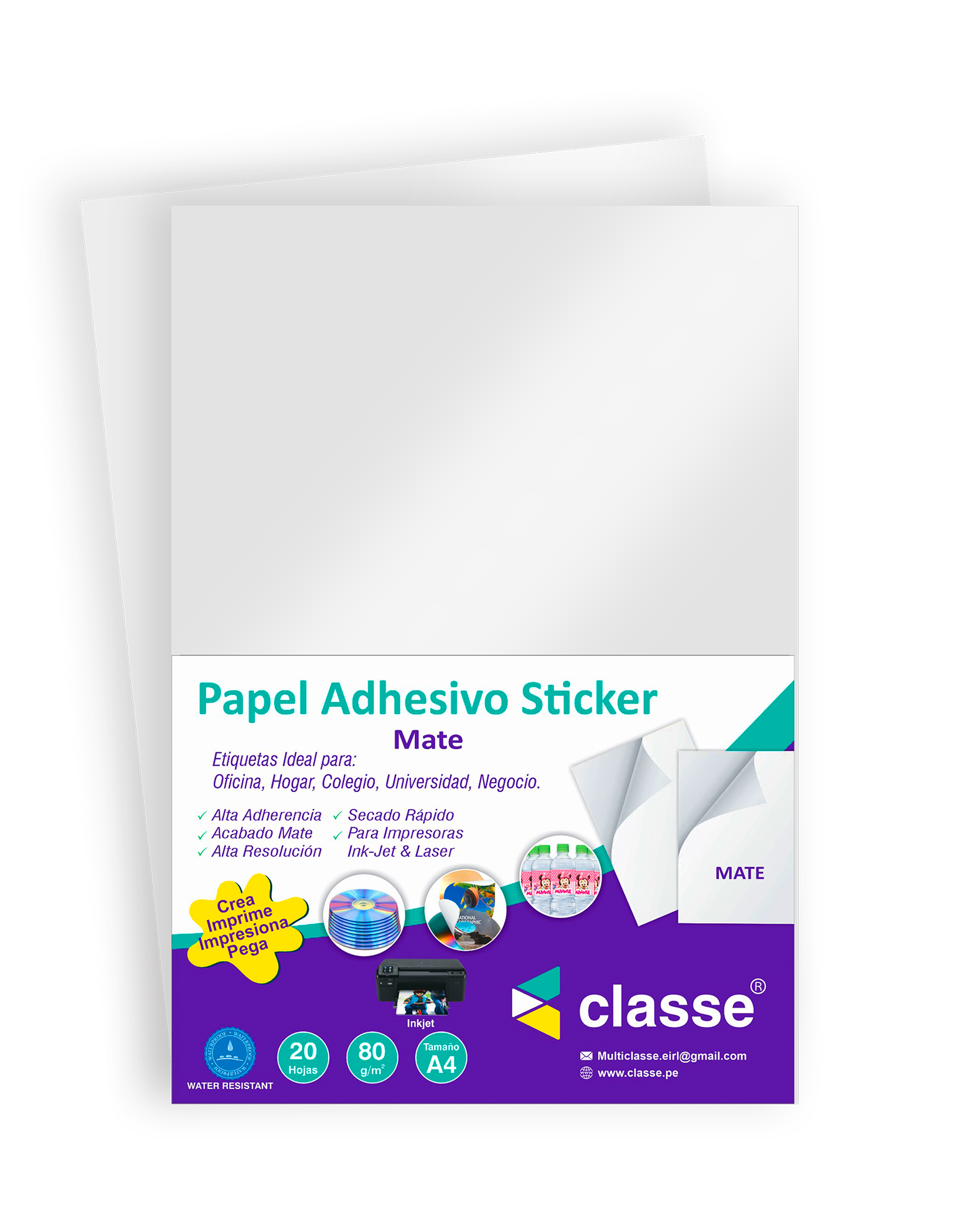 Papel Fotográfico Mate Adhesivo A4 - 135gr