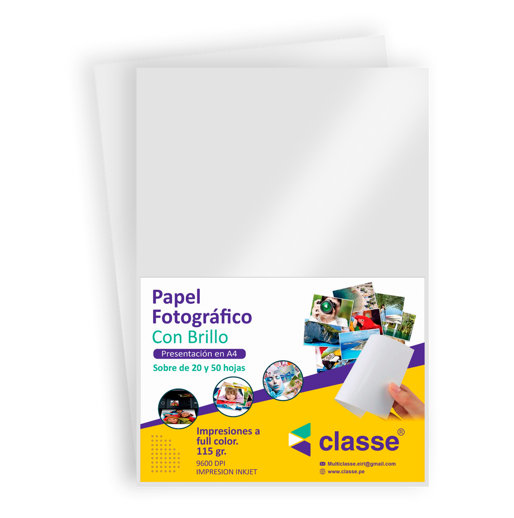 Papel Fotográfico A4 Brillo 115 gr