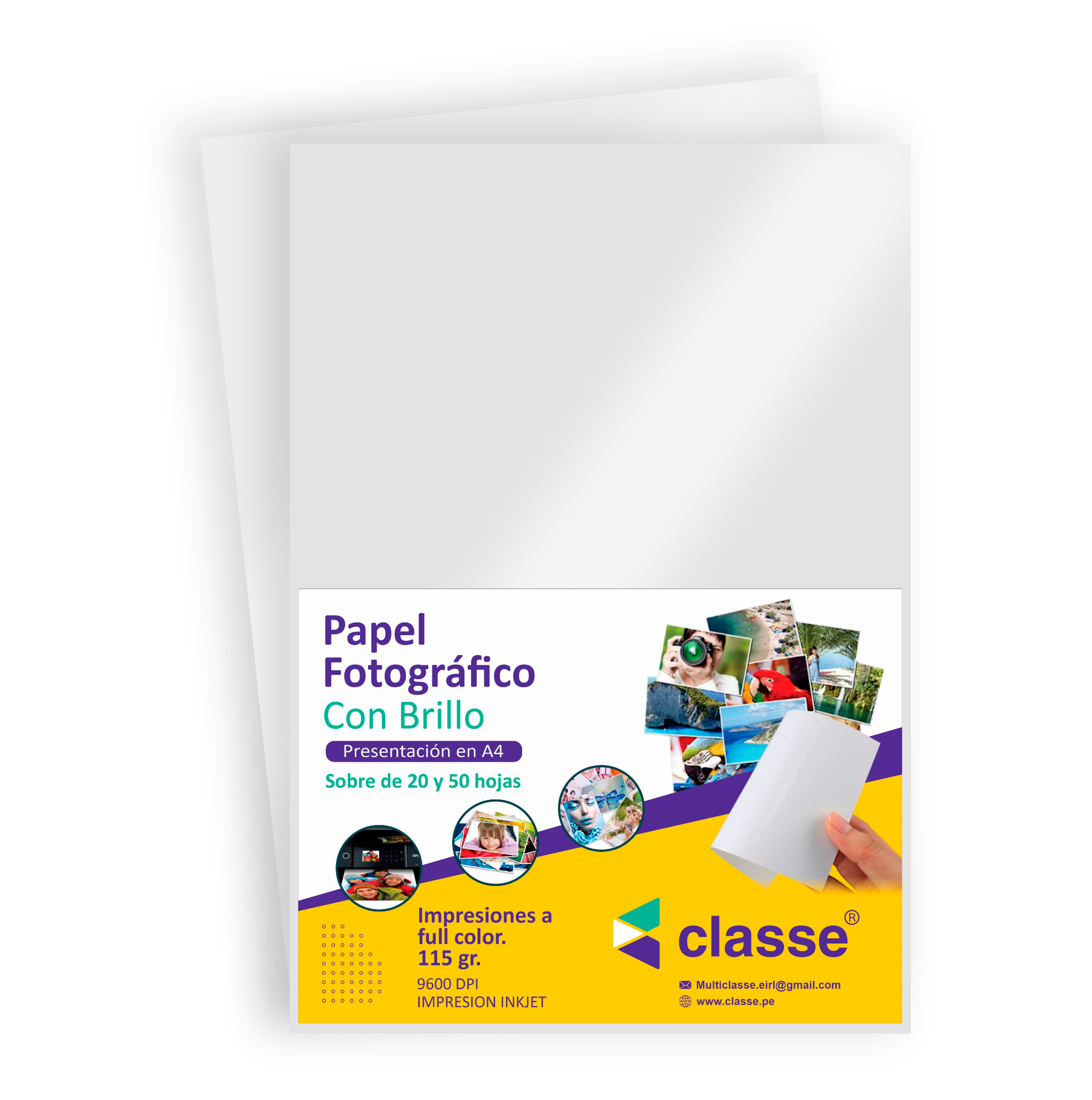 Papel Fotográfico A4 Brillo 115 gr